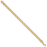14k 7in 5.5mm Solid Double Link Charm Bracelet
